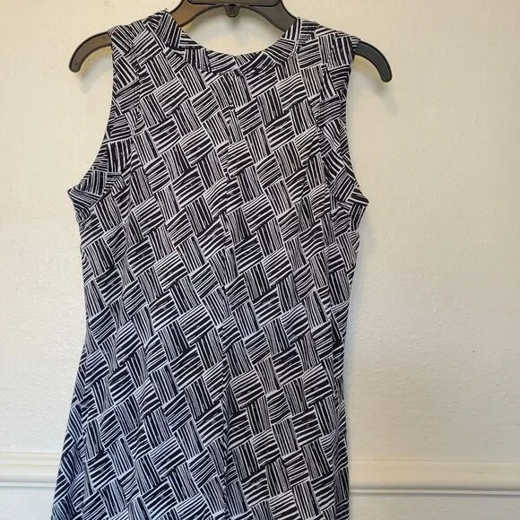 Karen Kane Dress‎ Sleeveless Lined Geometric Design Womens Sz M Black And White - Picture 7 of 12